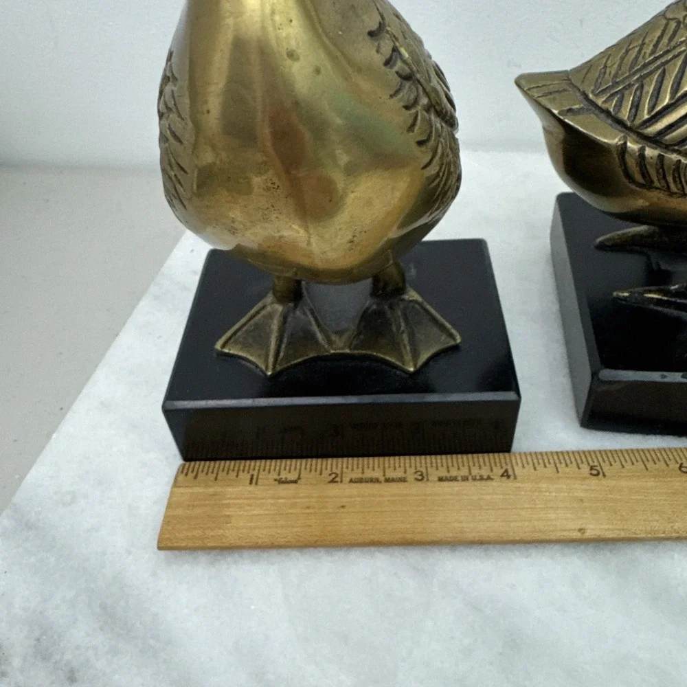 2 Heavy Vintage Brass DUCK 10